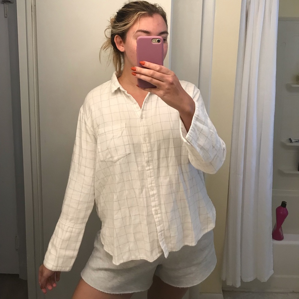 Madewell Cozy White Cotton Flannel